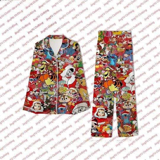 Disney Characters in Winter Pajamas Set