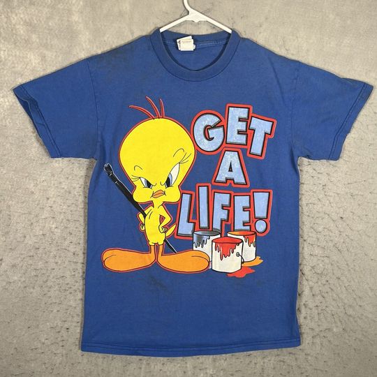 A1 Vintage 90s Looney Tunes Tweety Bird Get A Life T Shirt