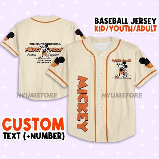 Jersey Mickey , Magic Kingdom Disneyland Family Matching Vacation Baseball Jersey