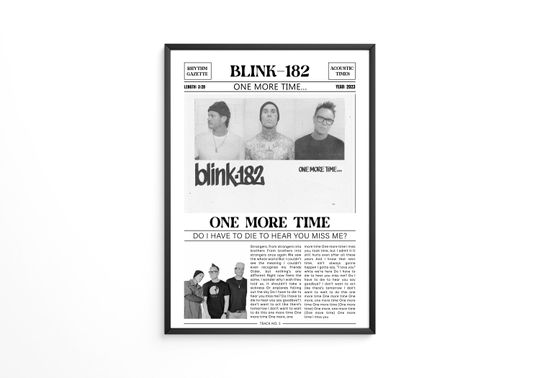 B182 Retro Newspaper Print / One More Time Poster