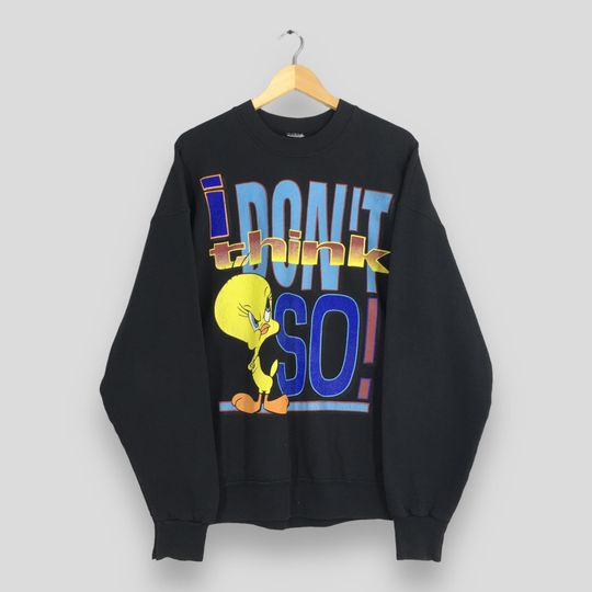 Vintage Tweety Yellow Bird Warner Bros Sweatshirt, 90s Tweety Cartoon Sweater Looney Tunes Squad Sweatshirt