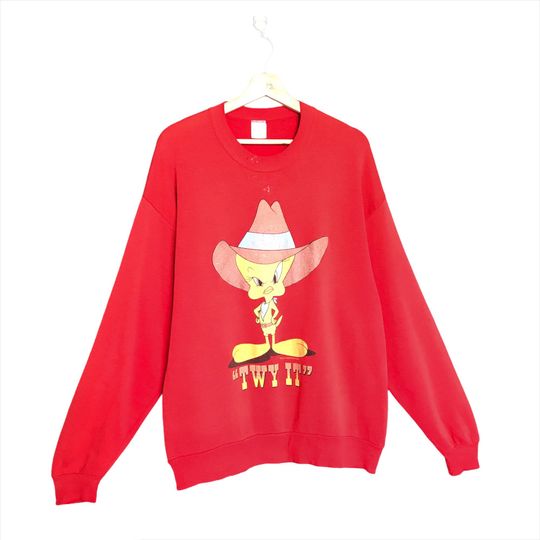 Pick!! Vintage 90s Tweety Crewneck Sweatshirt Tweety Sweater Tweety Big Logo Crewneck Sweatshirt