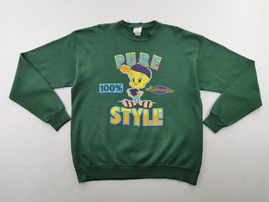 Tweety Bird Sweatshirt Vintage Looney Tunes Tweety Bird Made In USA Pullover Sweatshirt