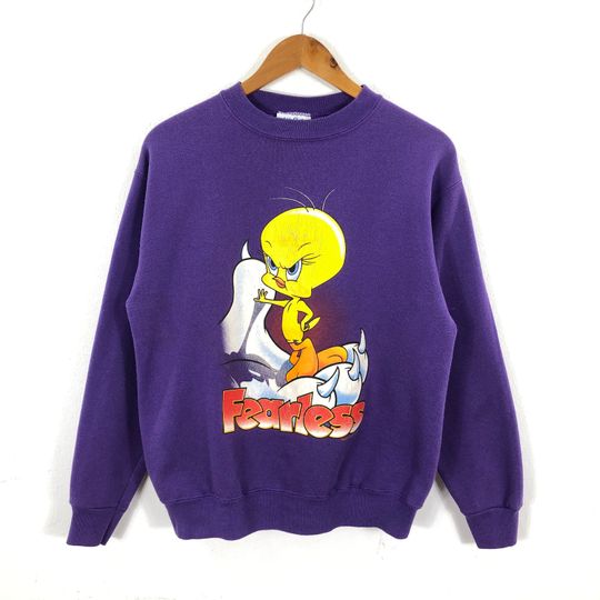 Vintage 90s Tweety Sweatshirt Looney Tunes Warner Bros Crewneck Pullover Sweatshirt