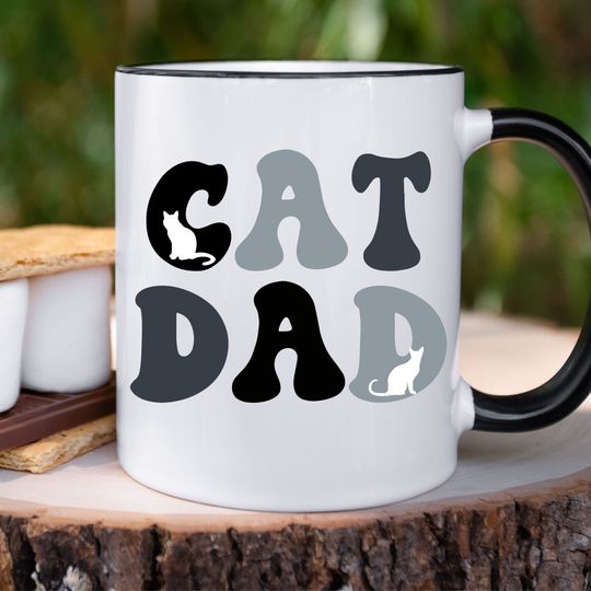 Discover Cat Dad Coffee Mug, Cat Lover Gift