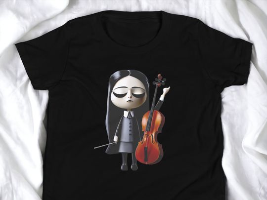 Kids & Youth Wednesday Addams Playing Cello Unisex T-Shirt