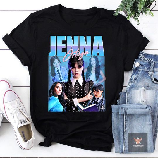 Jenna Ortega Homage T-Shirt, Top TV Show Gift Adult Unisex Wednesday Addams Vintage T-shirt, Wednesday Addams Shirt, Comedy Movie Shirt