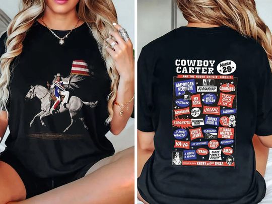 Cowboy Carter Gildan T-Shirt 2 Sides, Beyoncee Gildan
