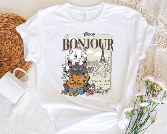 Disney Aristocats Marie Cat Shirt, Aristocats Disneyland Paris Shirt, Marie's Elegance, Disney Cat Lovers Tee
