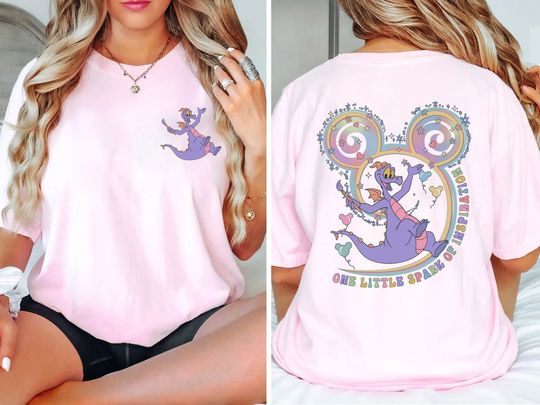 Retro Disney Epcot World Tour Figment Double Sided Shirt