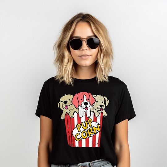Pup Corn, Funny Shirt, Cute Animal Shirt, Puppy Shirt