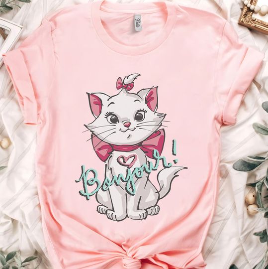 Disney The Aristocats Characters Cute Marie Bonjour Shirt, Disneyland Vacation