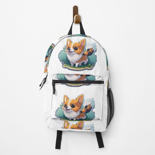 Very Cute Digital Art Chibi Dog Backpack