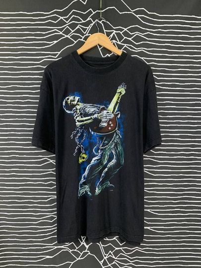 Vintage Jimi Hendrix Skull Parody Band Rock Tee Shirt