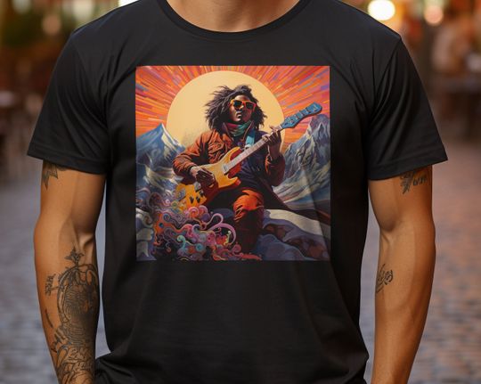 Surreal Hendrix Fusion Shirt, Retro Jimi Shirt, Jimi Hendrix Concert Shirt