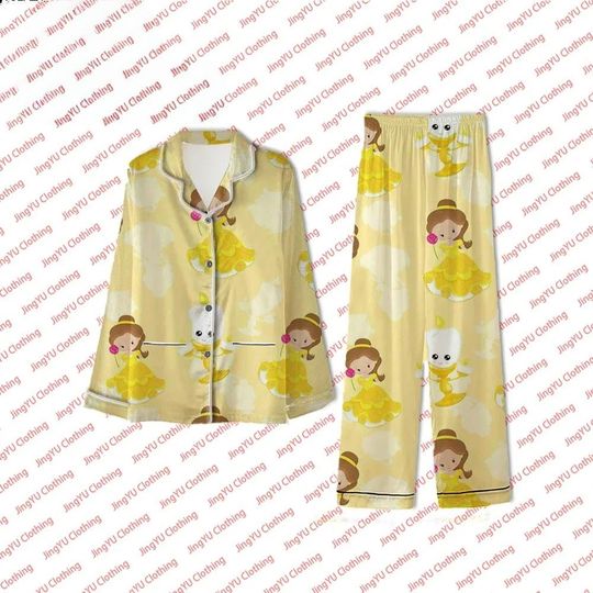Disney Cute Belle Princess Pajamas Set