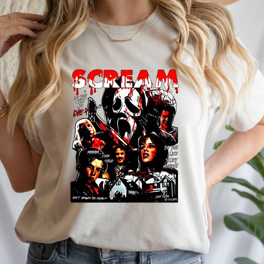Scream Vintage Halloween Tshirt, Scream Horror Movie Shirt, Scream Ghostface Shirts, Horror Movie Tee, Scream Merch, Halloween Party gift