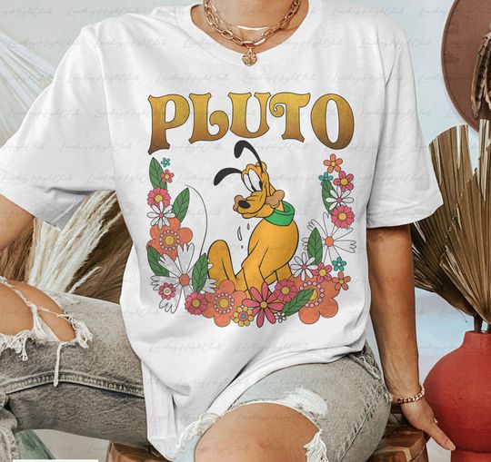 Vintage Pluto Dog Disney Floral Shirt, Retro Pluto Shirt, Disney Pluto Shirt, Disney Animal Kingdom Shirt, Magical Kingdom, Disney Pluto Tee