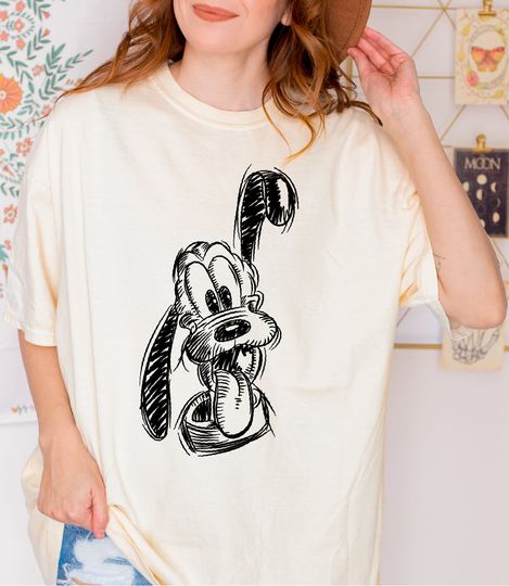 Disney Pluto Shirt, Disneyworld Tee, Mickey and Friends Shirt, Comfor Colorts Retro Style Shirt