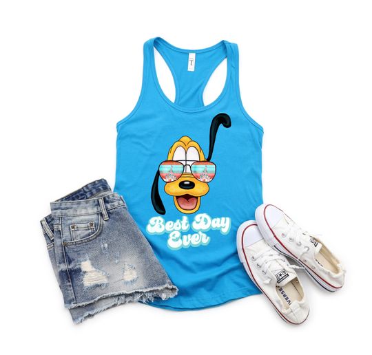PLUTO INSPIRED Tank, Women's Disney Tank Top, Best Day Ever, Disneyland Tank