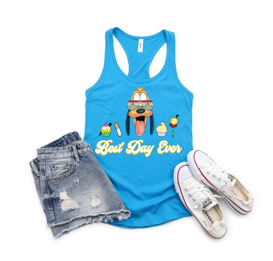 PLUTO INSPIRED Tank, Women's Disney Tank Top, Best Day Ever, Disneyland Tank