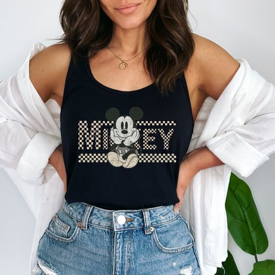Retro Mickey Mouse Tank Top, Vintage Disneyland Tank, Mickey Mouse Racerback Tank Top, Retro Disney Trip 2024, Vintage Disney Tanktop