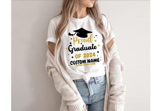 Custom Name Graduate Shirt 2024 Proud Family Matching Tshirts