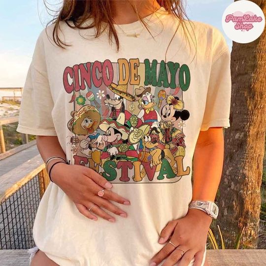 Vintage Mickey and Friends Disney Cinco De Mayo Festival 2024 Shirt
