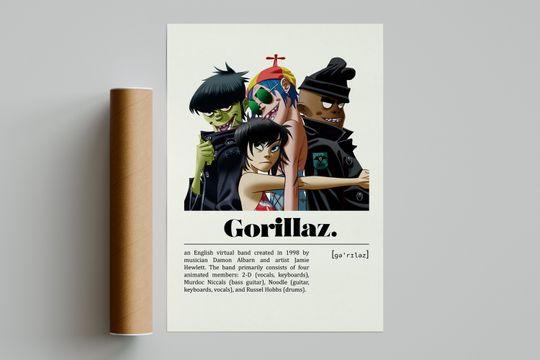 Gorillaz Band Poster, Room Decoration