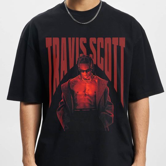 Travis shirt, Travis Cactus Jack Tee, Bootleg Retro