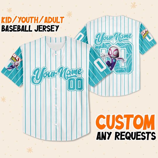 Personalize Spidey and his amazing friend spider gwen, Custom Spiderman Baseball Jersey