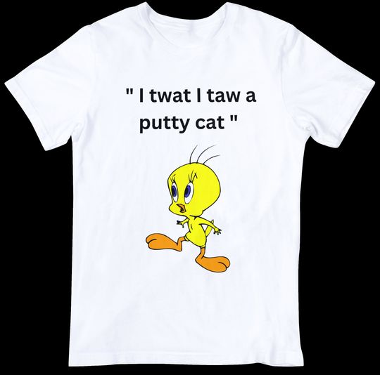 Tweety Bird t-shirt. Short sleeve gender neutral. Personalization is available.