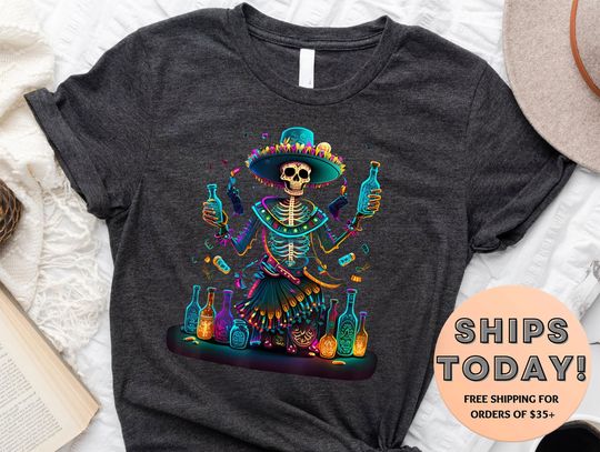 Discover Happy Cinco de Mayo Shirt, Mexican Skull with Flowers Shirt