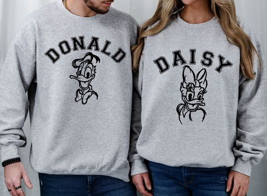Custom Disney Family Sweatshirt, Vintage Daisy Duck Shirt, Donald Duck Shirt, Daisy Duck Shirt, Disney Character Shirt, Disney World Shirt