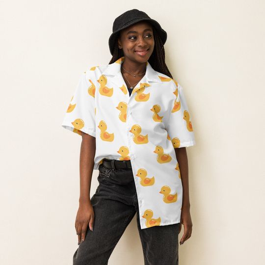 Rubber Ducky Unisex button up shirt, Hawaiian Shirts