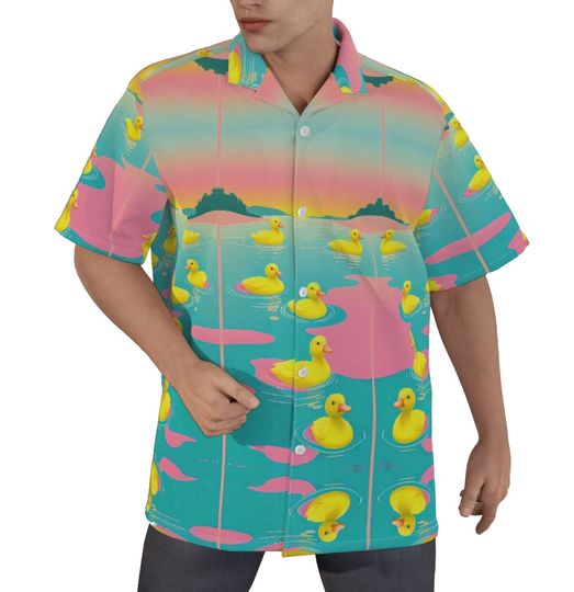 Rubber Duck Duckie Shirt Cotton Men's Hawaiian Aloha