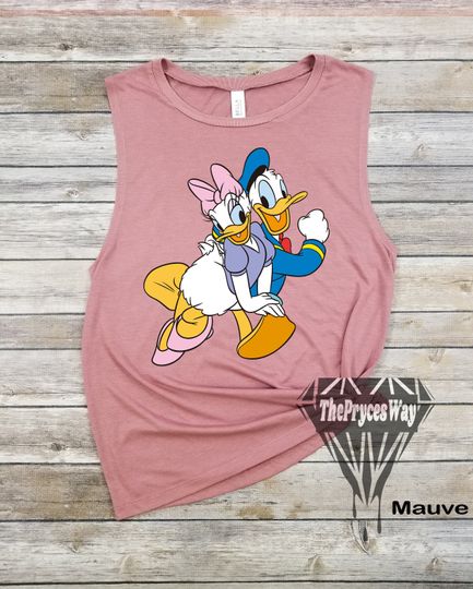 Daisy And Donald Duck Muscle Tank,Disney Tank For Women,Matching Disney Girls Trip Shirt,Daisy Duck Tank,Donald Duck Tank,Duck Family Tank