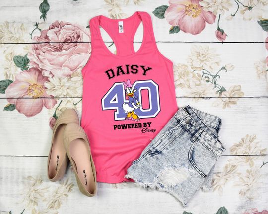 Daisy Duck number 40 Disney tank top, Disneyland girl vacation t-shirts, Magic Kingdom trip Daisy tank, Disneyland Trip Daisy women Tank
