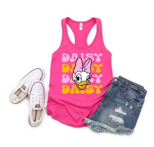 DAISY DUCK INSPIRED Tank, Women's Disney Tank Top, Disneyland Tank, Summer Time Disney Shirt