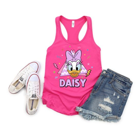 DAISY DUCK INSPIRED Tank, Women's Disney Tank Top, Disneyland Tank, Summer Time Disney Shirt, 90's Retro Disney