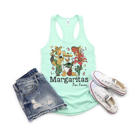 Epcot Three Caballeros Inspired Tank, Margaritas Please Womens Disney Tank, Donald Tank, Disney World Tank