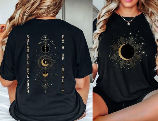 Total Solar Eclipse 2024 Double Sided Shirt