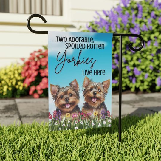 Yorkshire Terrier Garden Flag, Yorkie Dog Flag, Welcome Flag, Yorkie Dog Gift, Dog Lover Gift, Gift For Pet Owner, Yard Sign For Dog Owner