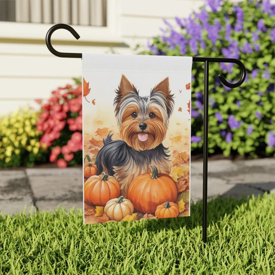 Yorkshire terrier Garden flag, Yorkshire terrier Halloween flag, Yorkshire terrier flag, halloween Yorkshire  decor, Yorkshire terrier