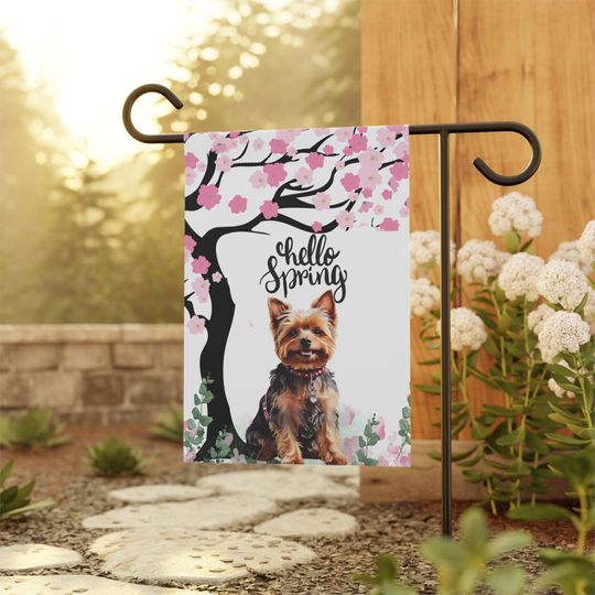 Yorkshire Terrier Garden flag, Spring Garden Flag, gift for Yorkie mom, gift for dog mom, Yorkshire terrier decor, housewarming gift