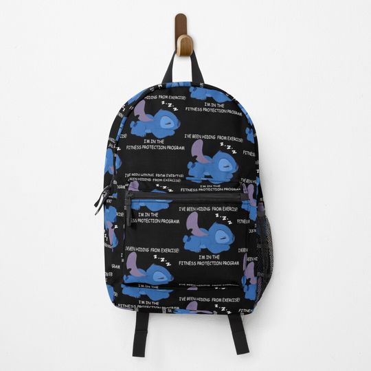 Ive Been Hiding From Exercise Im In The Fitness Protection Program Stitch Funny Backpack