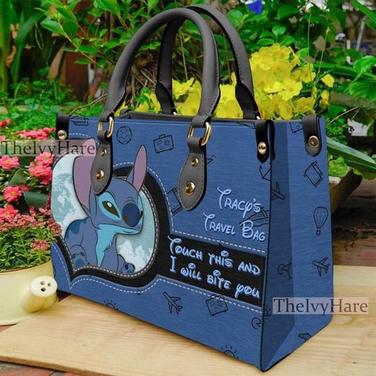 Disney Lilo and Stitch Vintage Leather Handbag, Lilo and Stitch Leather Bag, Top Handle Bag