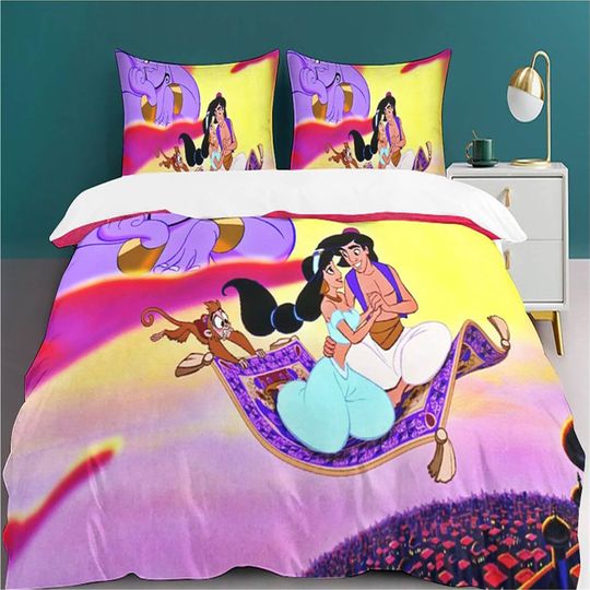 Disney Genie Bedding Set Three Piece Set Male and Female Home Decoration