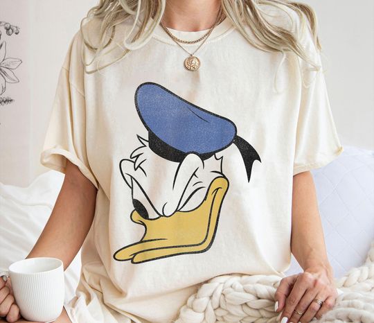Donald Duck Portrait Shirt, Donald Winking Face T-Shirt, Mickey and Friends Tee, Disney Family Vacation, Disneyland Trip
