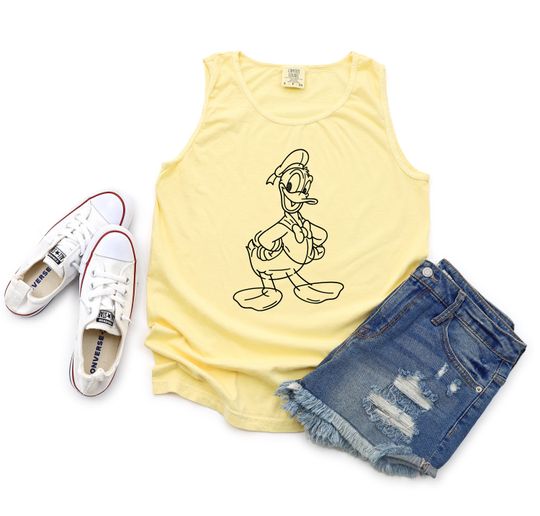 DONALD DUCK Unisex TANK, Disney Inspired Tank, Sketch Tank Top